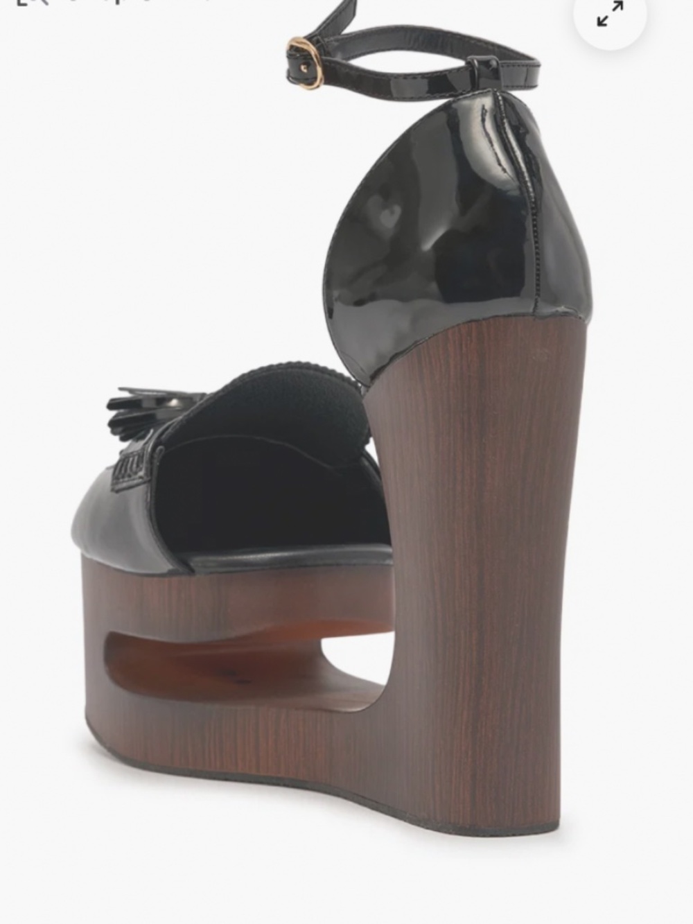 AKIRA AKIRA GOLD BIXBY BLACK EMPTY WEDGE PUMP Size 8.58.5